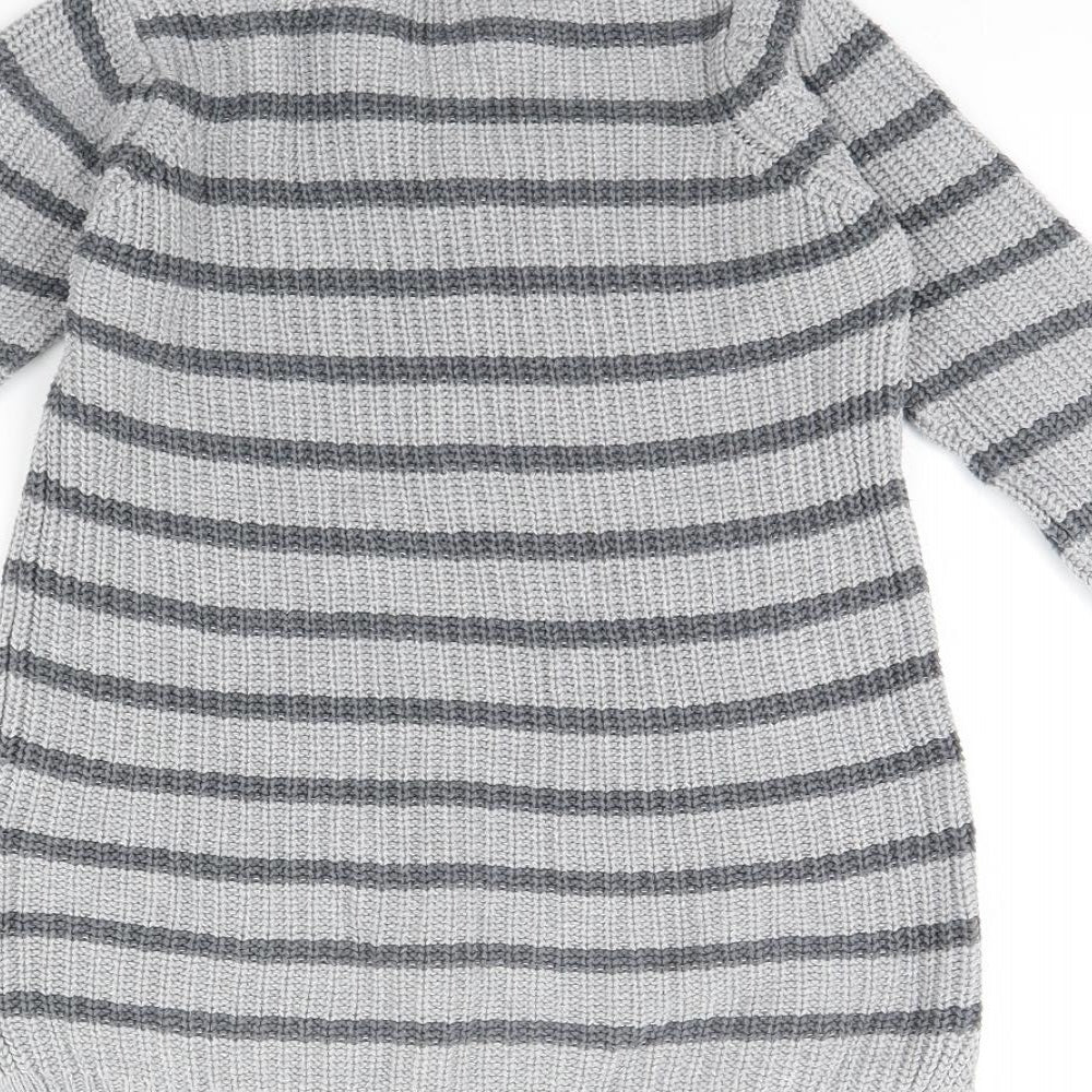 NEXT Girls Grey Striped  Pullover Jumper Size 5 Years