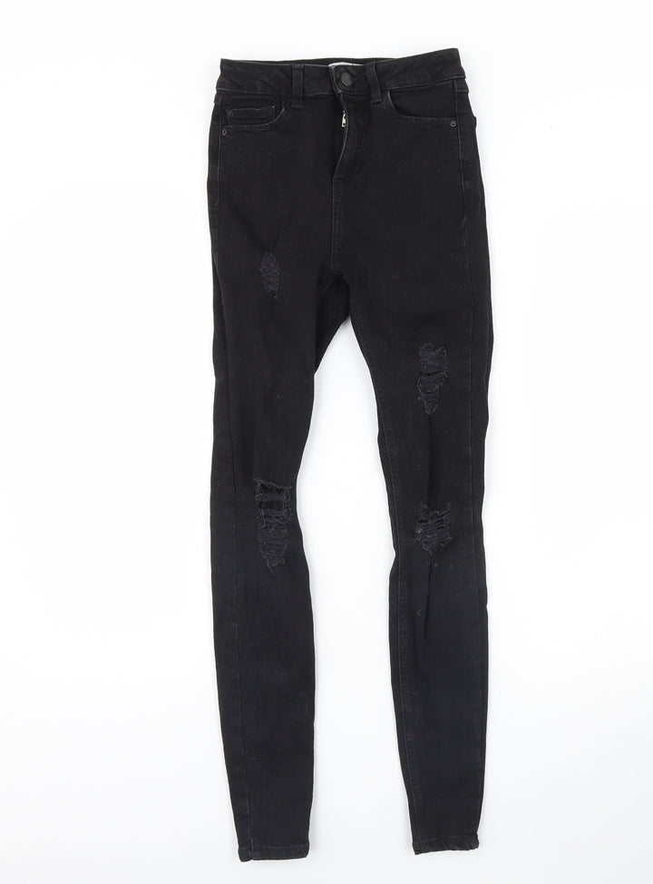 Denim & Co. Womens Black Denim Skinny Jeans Size 6 L28 in