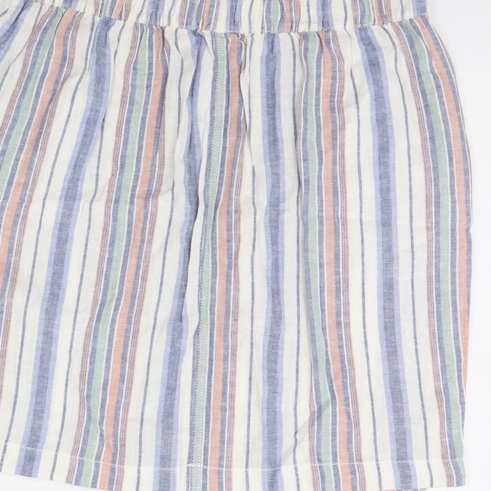 Papaya Womens Blue Striped  Mini Skirt Size 16