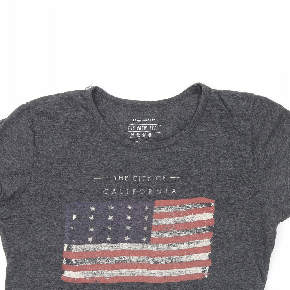 Atmosphere Womens Grey   Basic T-Shirt Size 16  - American