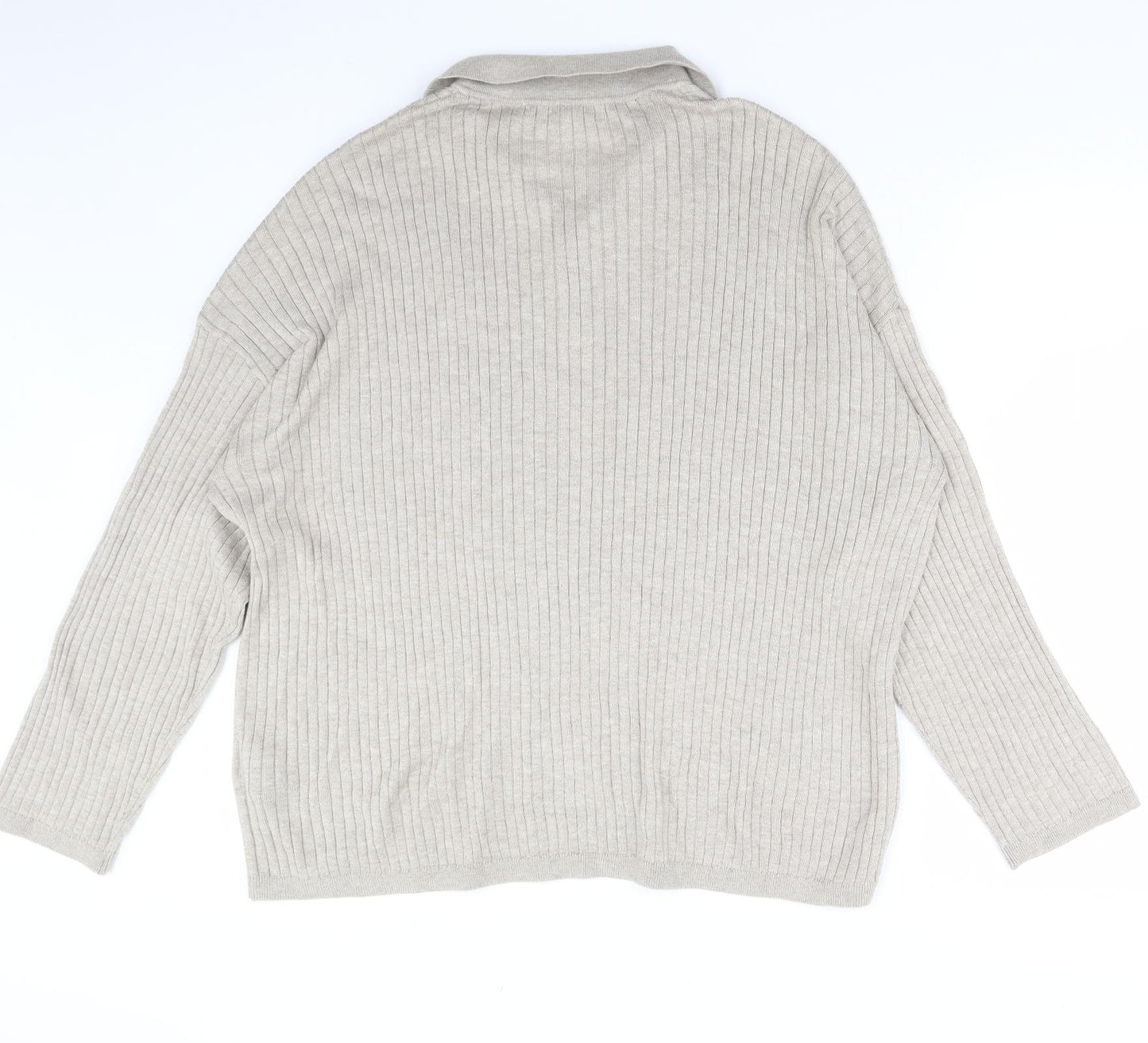 H&M Mens Beige   Henley Jumper Size M