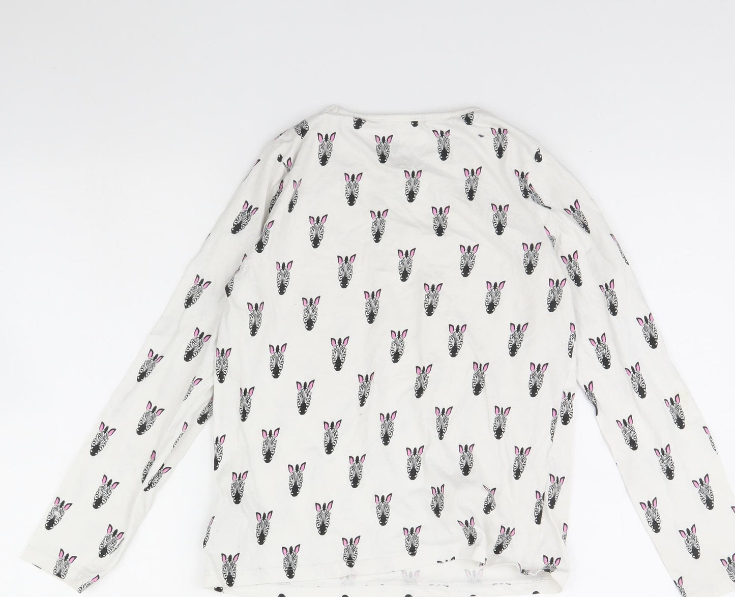 Pepperts Girls White Animal Print  Basic T-Shirt Size 11 Years