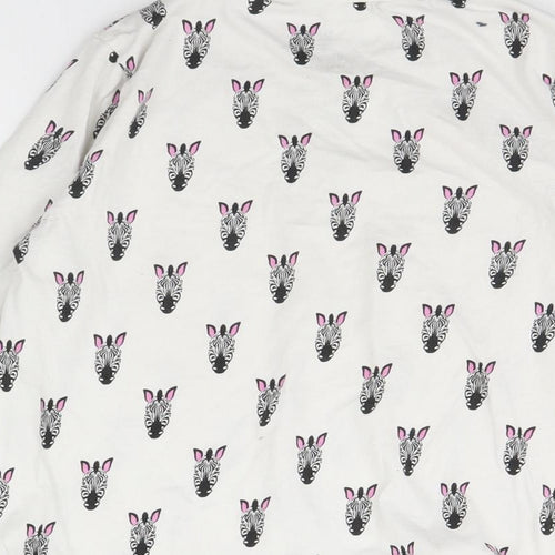 Pepperts Girls White Animal Print  Basic T-Shirt Size 11 Years