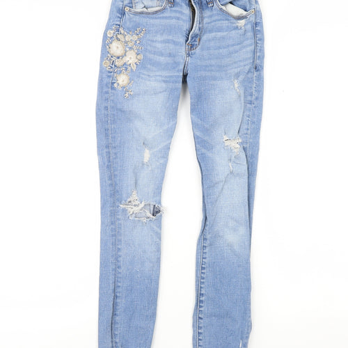 Abercrombie & Fitch Womens Blue  Denim Skinny Jeans Size 24 in L27 in