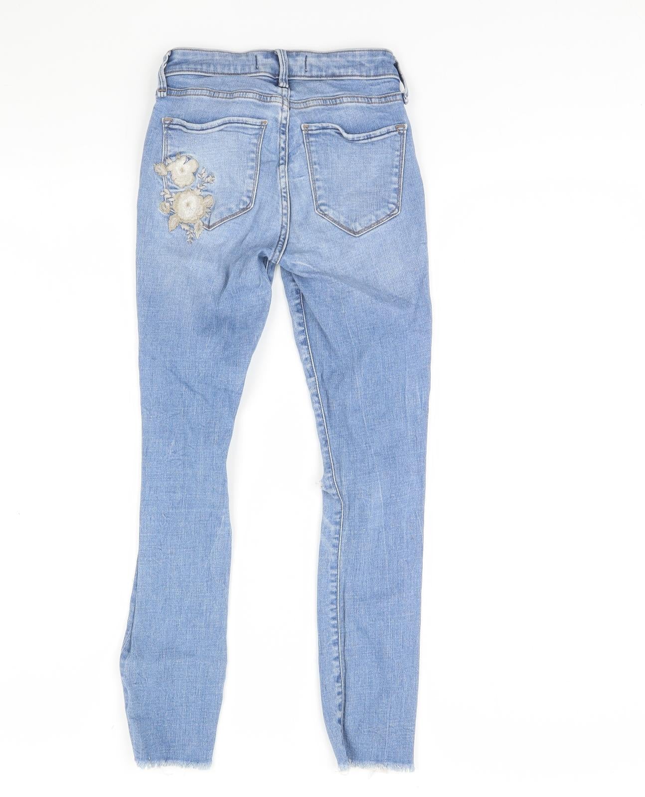 Abercrombie & Fitch Womens Blue  Denim Skinny Jeans Size 24 in L27 in