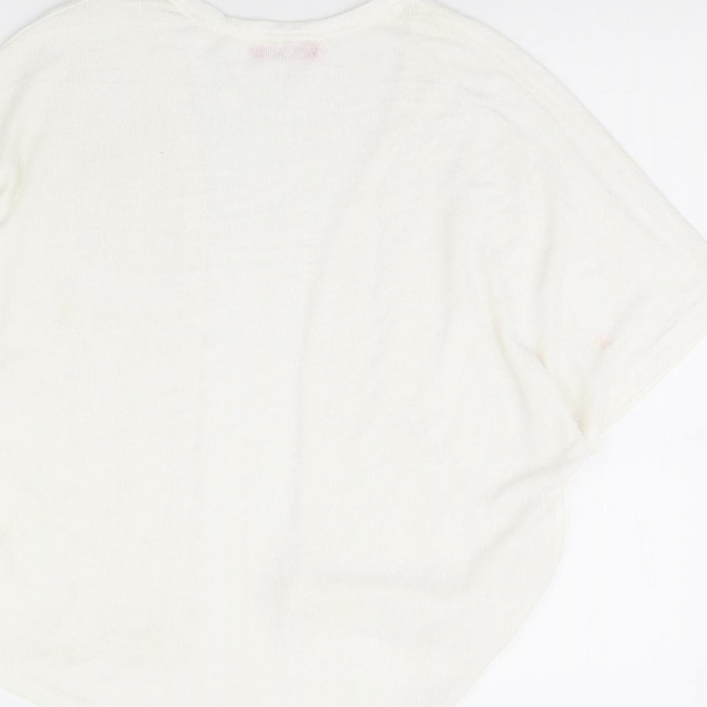 YD Girls White   Cardigan Jumper Size 9 Years