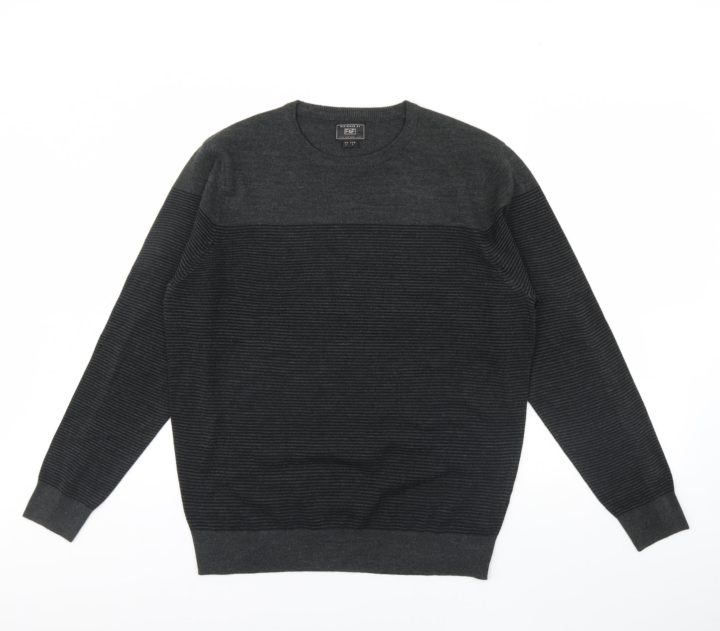 F&F Mens Black   Pullover Jumper Size L