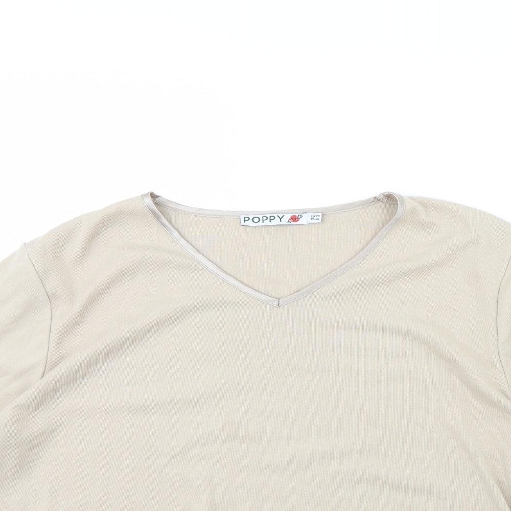 Poppy  Womens Beige   Basic Blouse Size 20