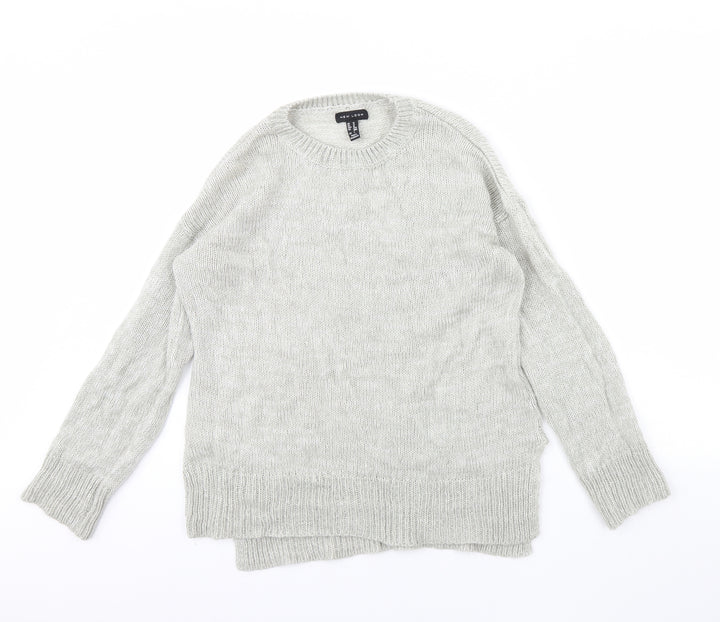 New Look Womens Grey Pullover Jumper Size M