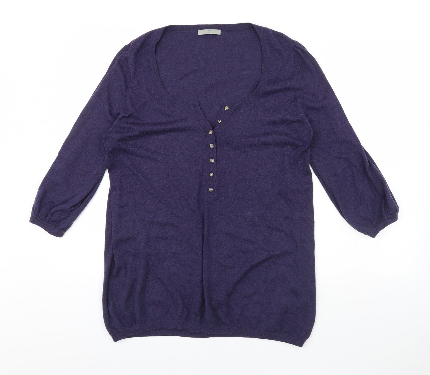 M&S Womens Blue   Basic Blouse Size 18