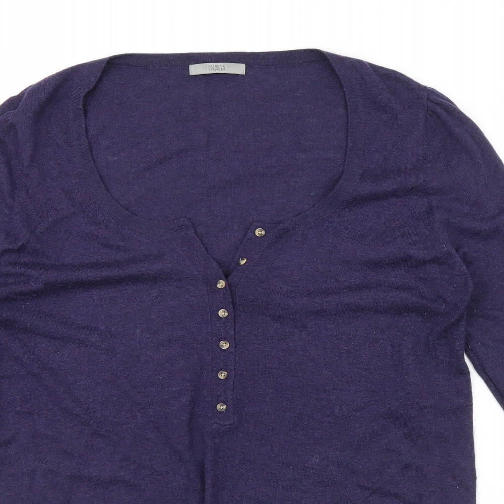 M&S Womens Blue   Basic Blouse Size 18