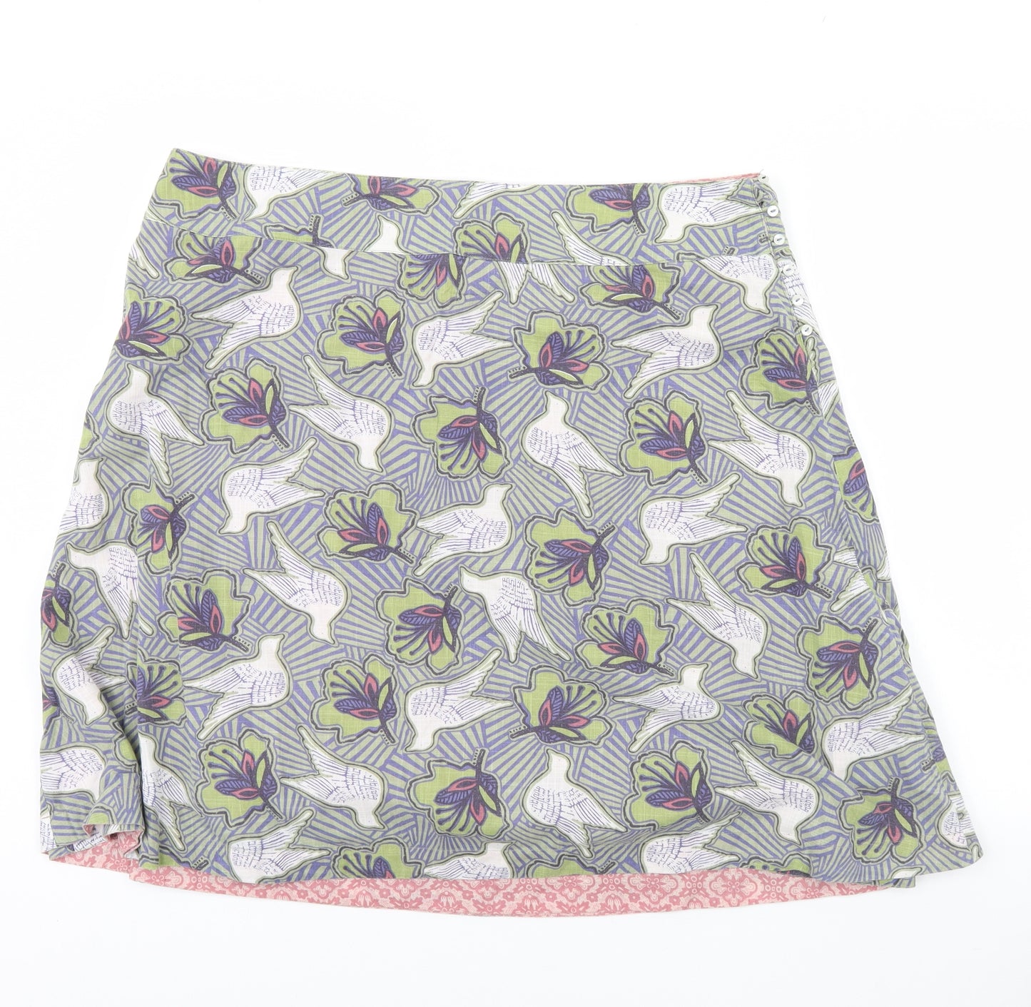 White Stuff Womens Green Floral  Flare Skirt Size 18