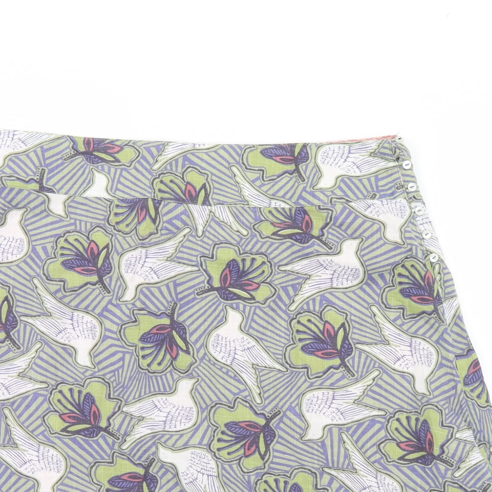 White Stuff Womens Green Floral  Flare Skirt Size 18