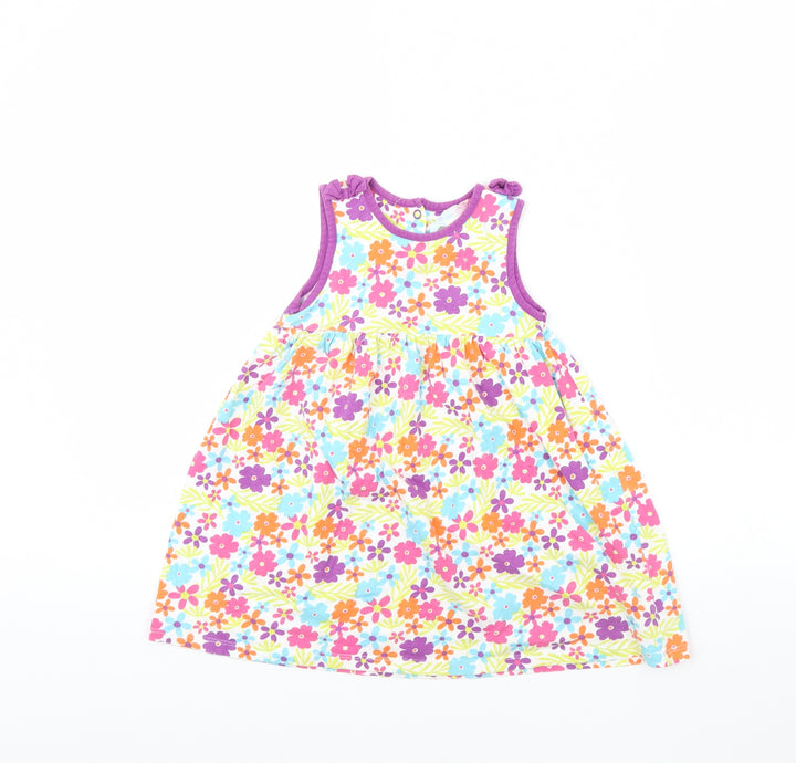 Mothercare Girls White Floral  Fit & Flare  Size 18 Months