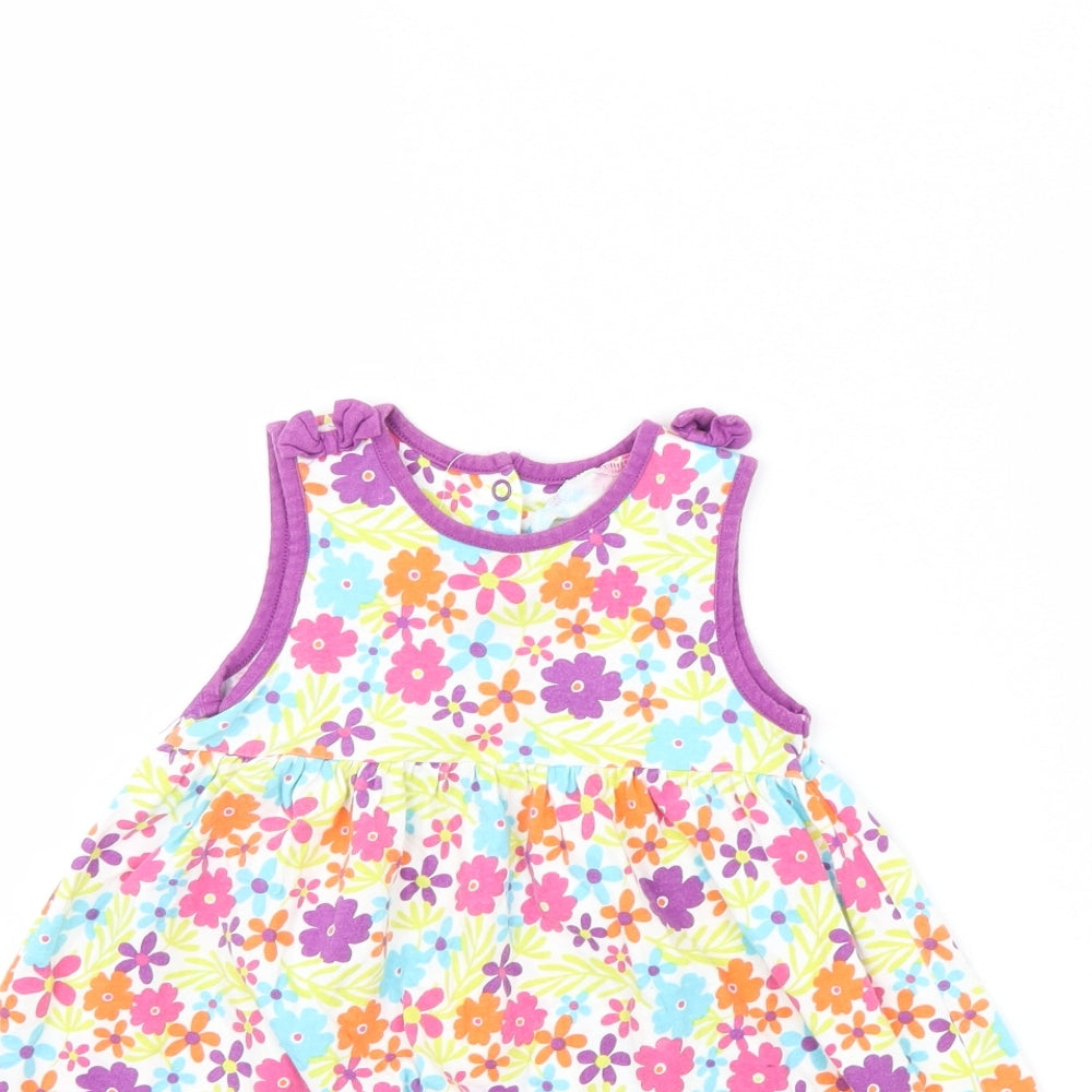 Mothercare Girls White Floral  Fit & Flare  Size 18 Months