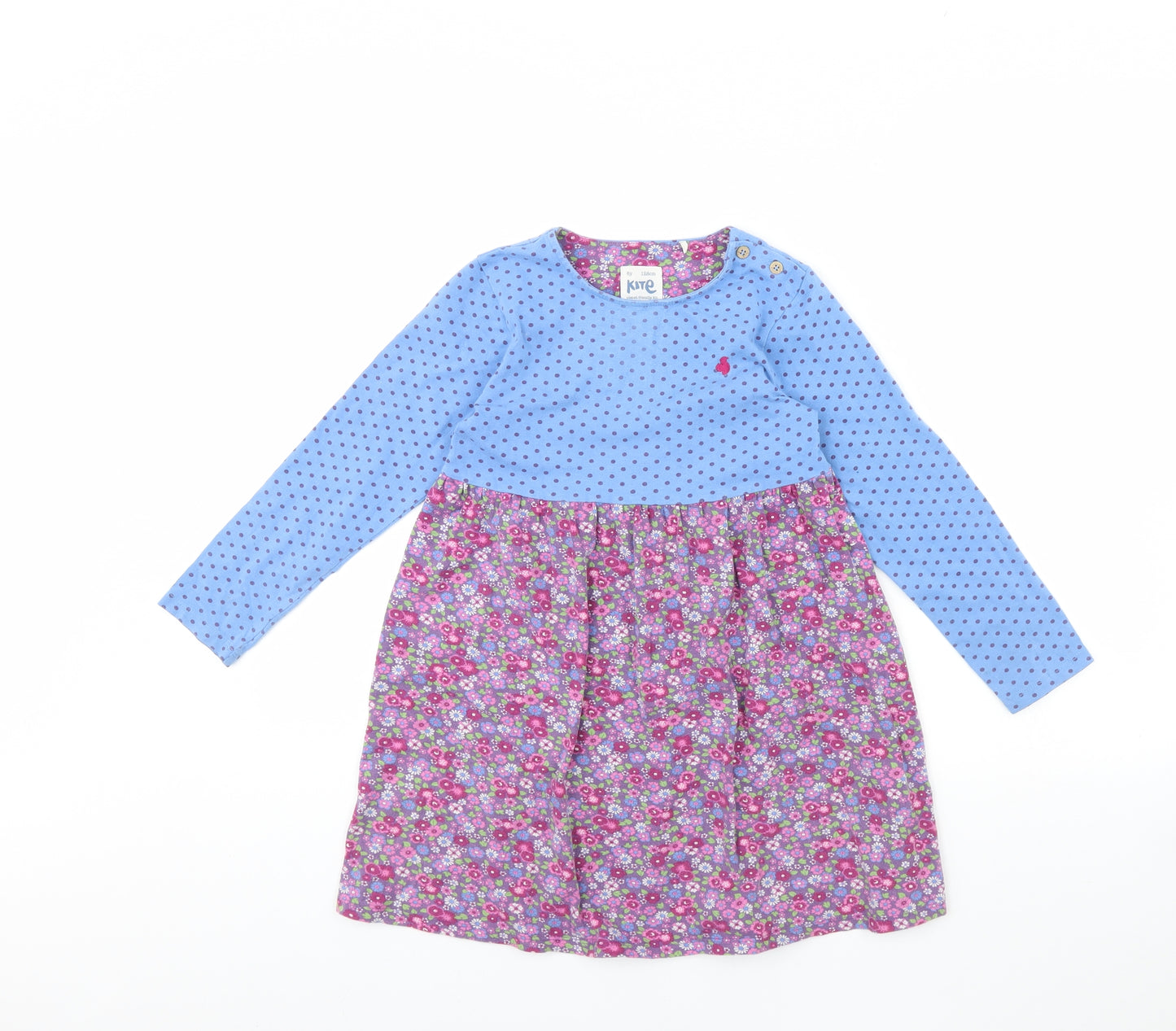 Kite Girls Blue Polka Dot  Fit & Flare  Size 8 Years