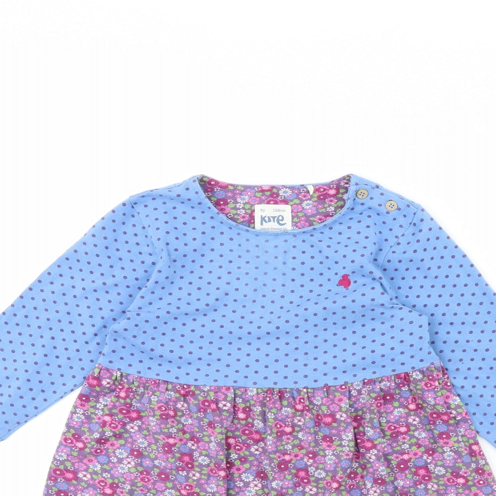 Kite Girls Blue Polka Dot  Fit & Flare  Size 8 Years