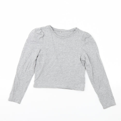 George Girls Grey   Basic T-Shirt Size 8 Years