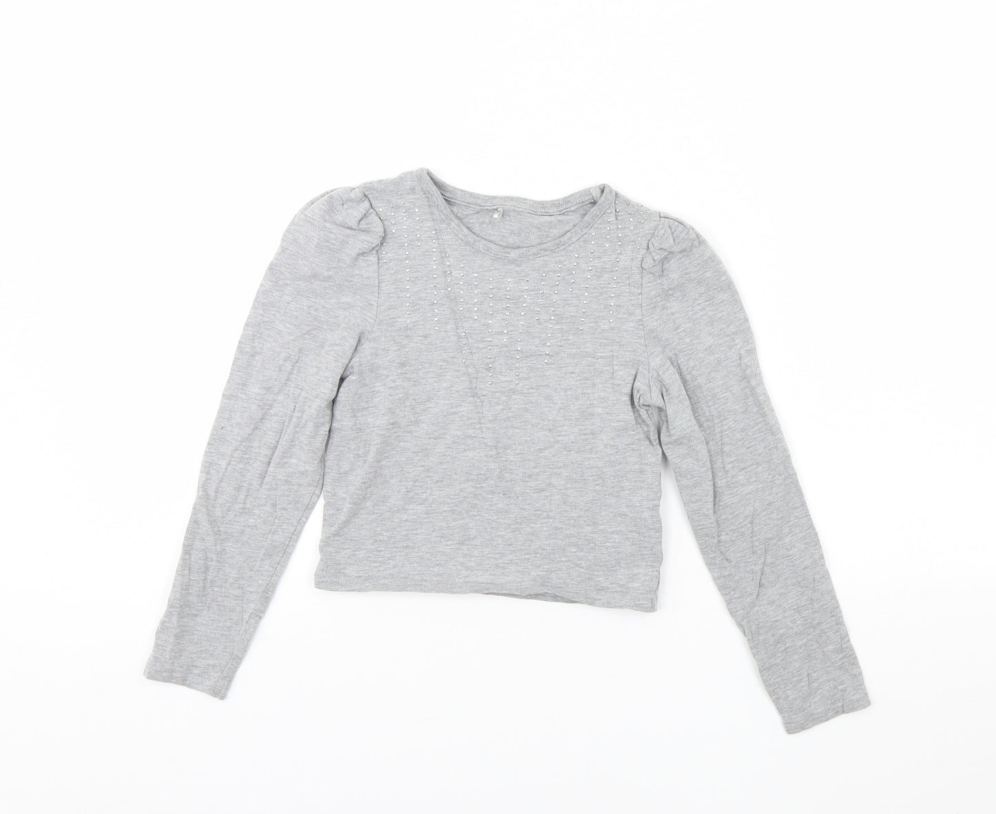 George Girls Grey   Basic T-Shirt Size 8 Years
