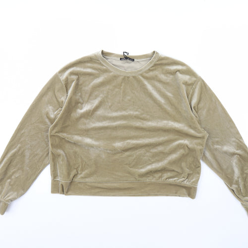 Zara Womens Gold   Pullover Jumper Size L