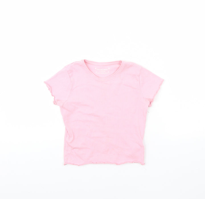 Primark Girls Pink Basic T-Shirt Size 11 Years