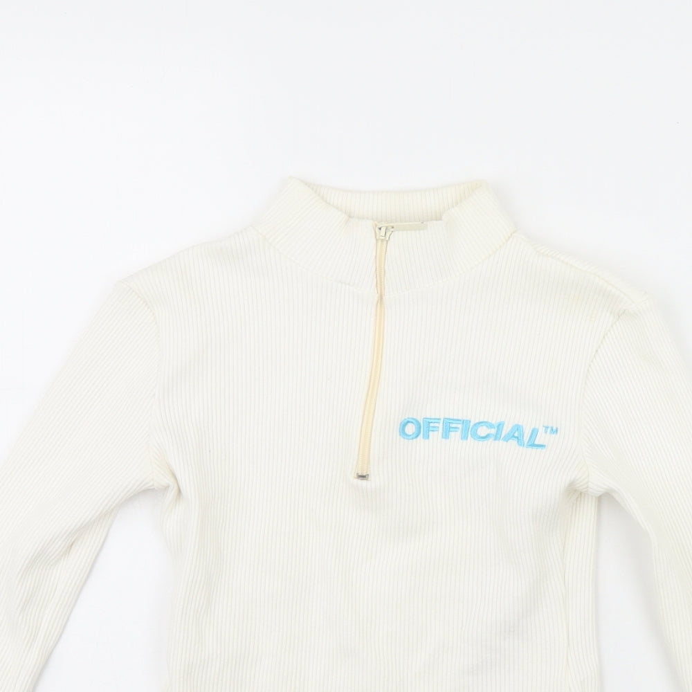 Boohoo Womens White   Bodysuit One-Piece Size 6