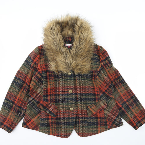 Joe Browns Womens Multicoloured Check  Jacket Coat Size 22