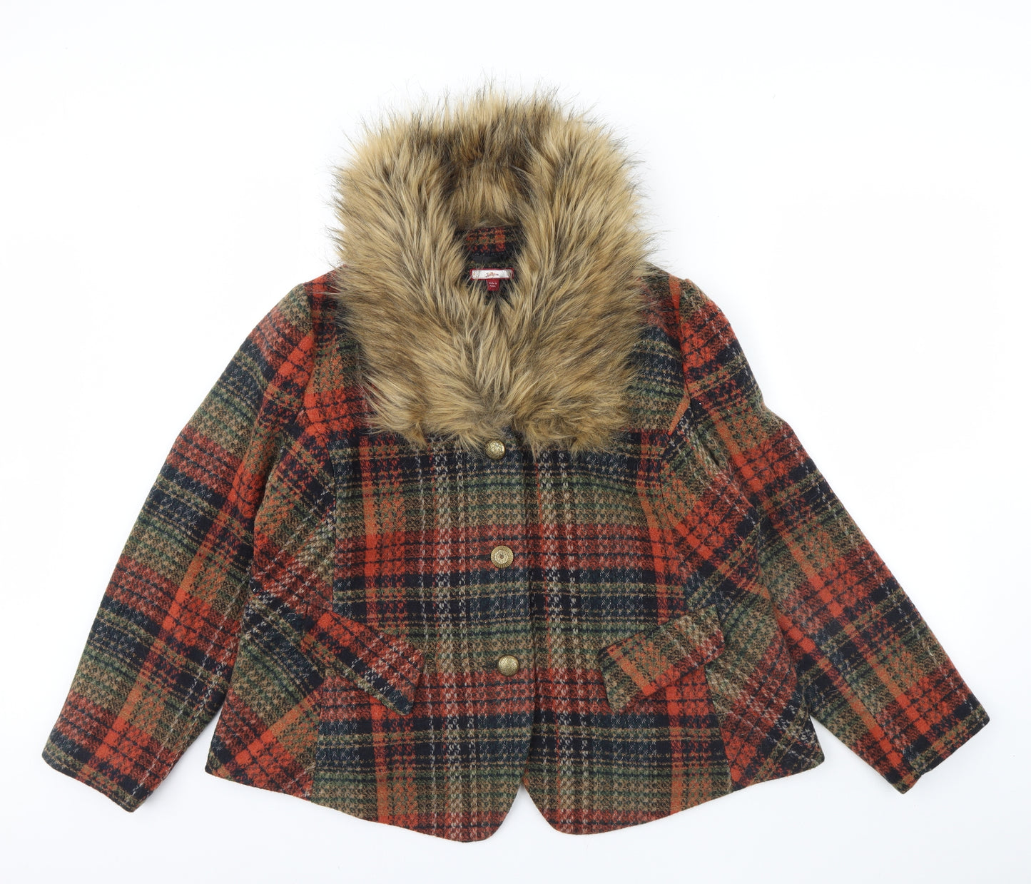 Joe Browns Womens Multicoloured Check  Jacket Coat Size 22