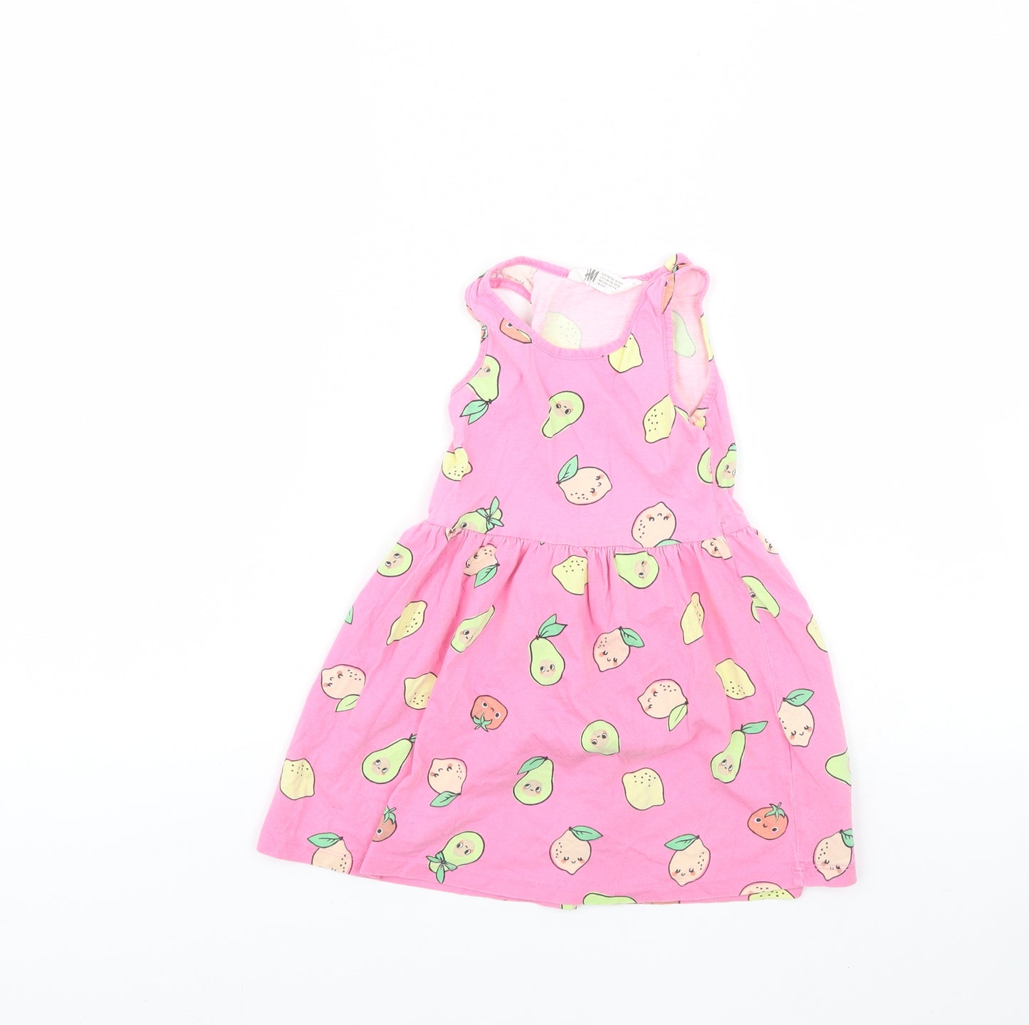 H&M Girls Pink Spotted  Fit & Flare  Size 2 Years