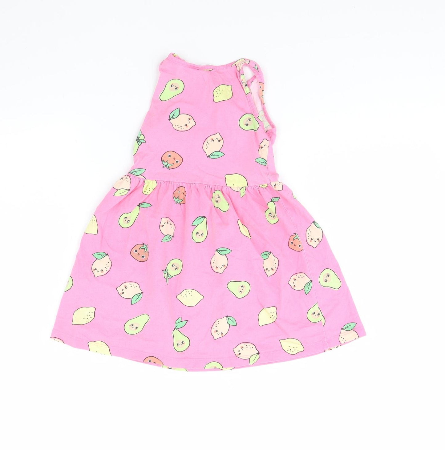 H&M Girls Pink Spotted  Fit & Flare  Size 2 Years