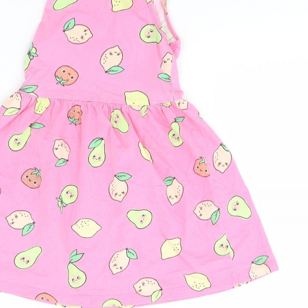 H&M Girls Pink Spotted  Fit & Flare  Size 2 Years