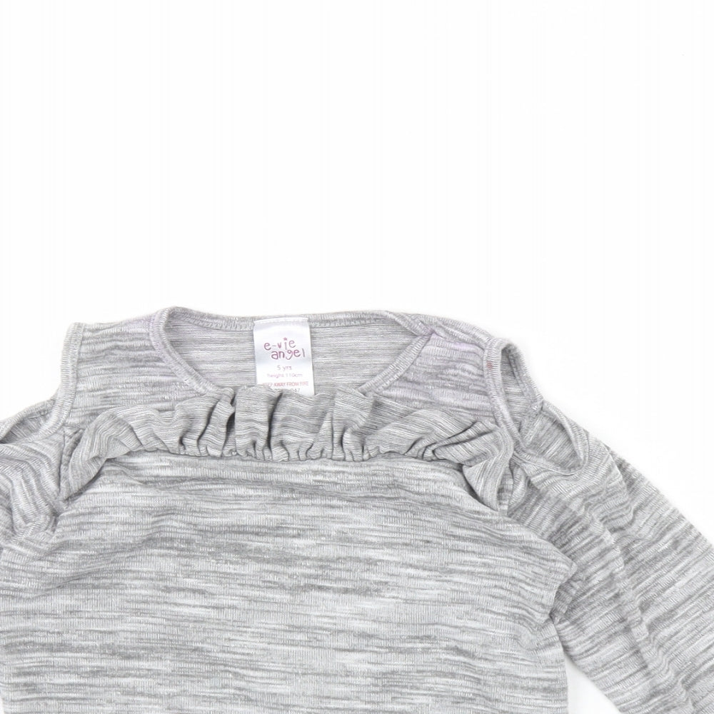 Evie Girls Grey   Basic Blouse Size 5 Years