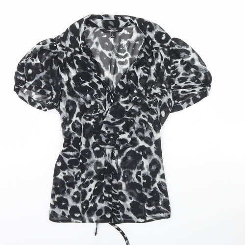 Debenhams Womens Blue Animal Print  Basic Button-Up Size 6