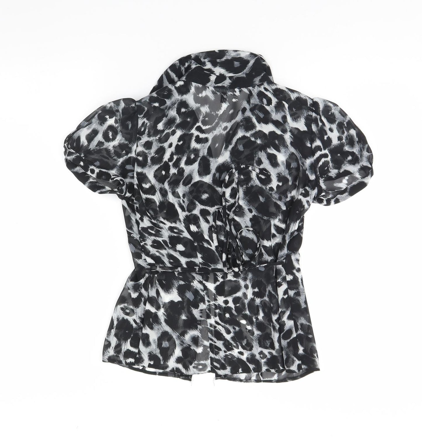 Debenhams Womens Blue Animal Print  Basic Button-Up Size 6