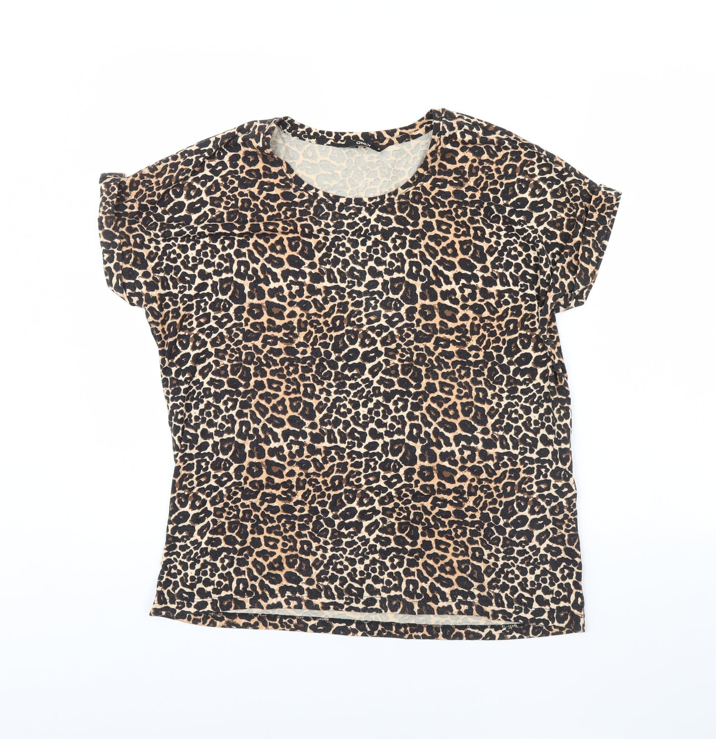 Only  Womens Brown Animal Print  Basic Blouse Size 10