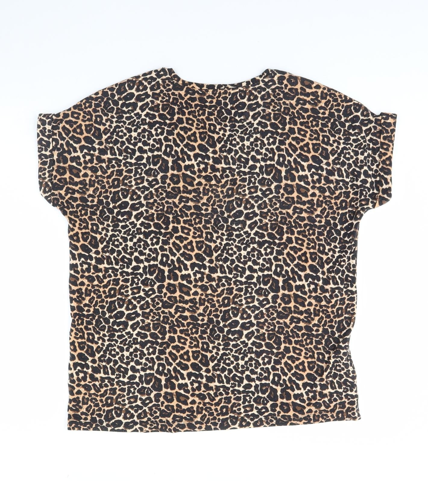 Only  Womens Brown Animal Print  Basic Blouse Size 10