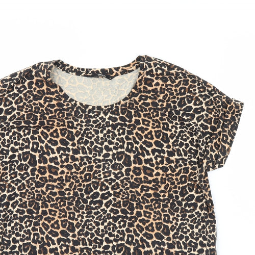 Only  Womens Brown Animal Print  Basic Blouse Size 10