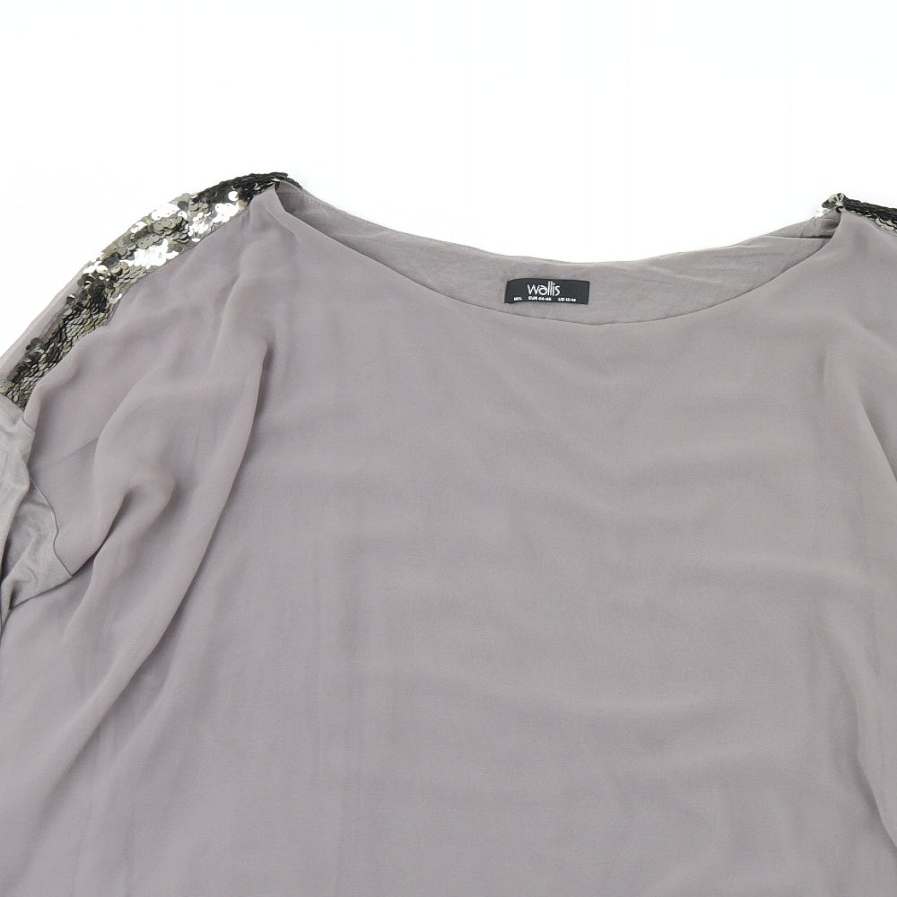 Wallis Womens Grey   Basic Blouse Size L