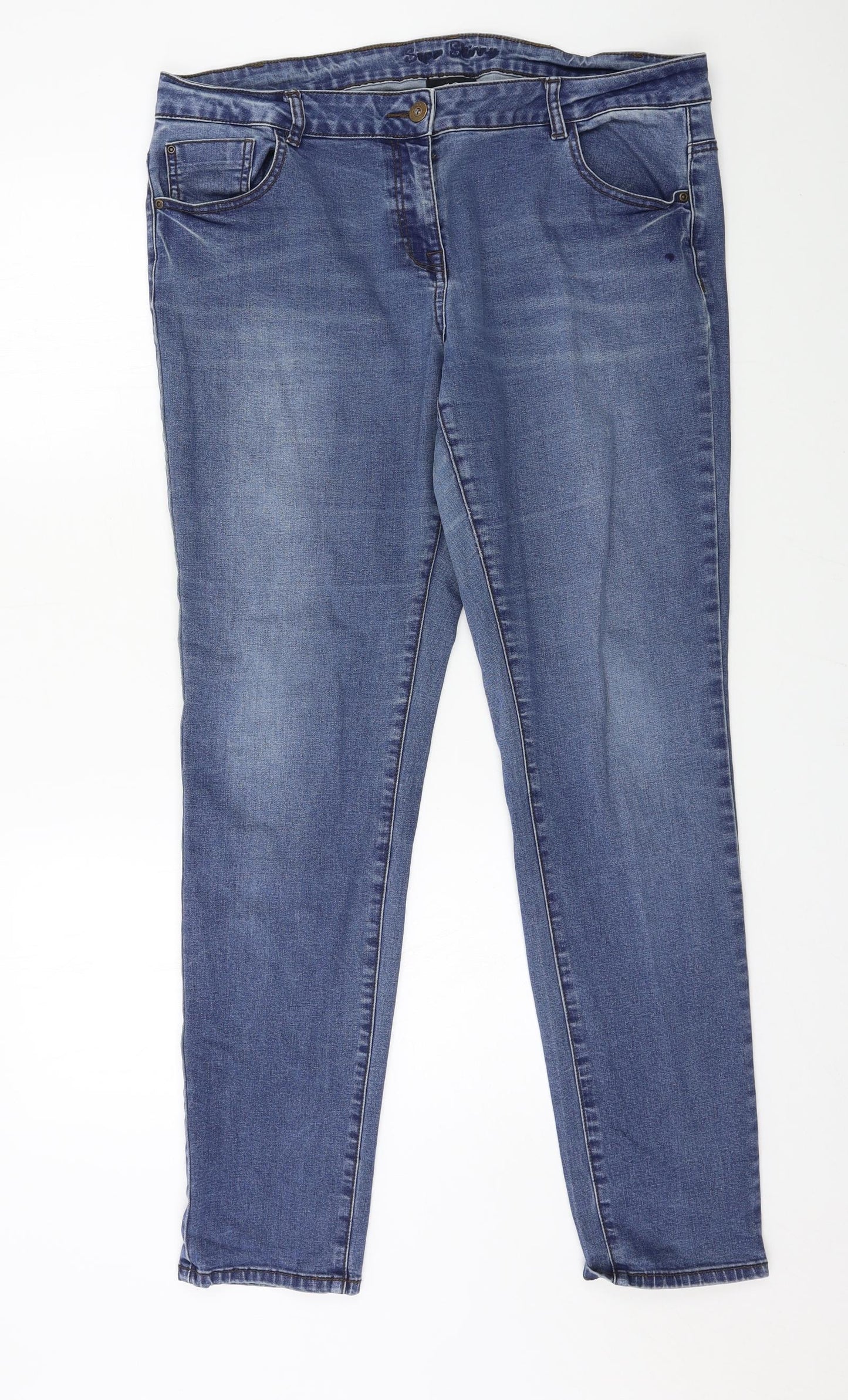 George Womens Blue  Denim Straight Jeans Size 18 L31 in