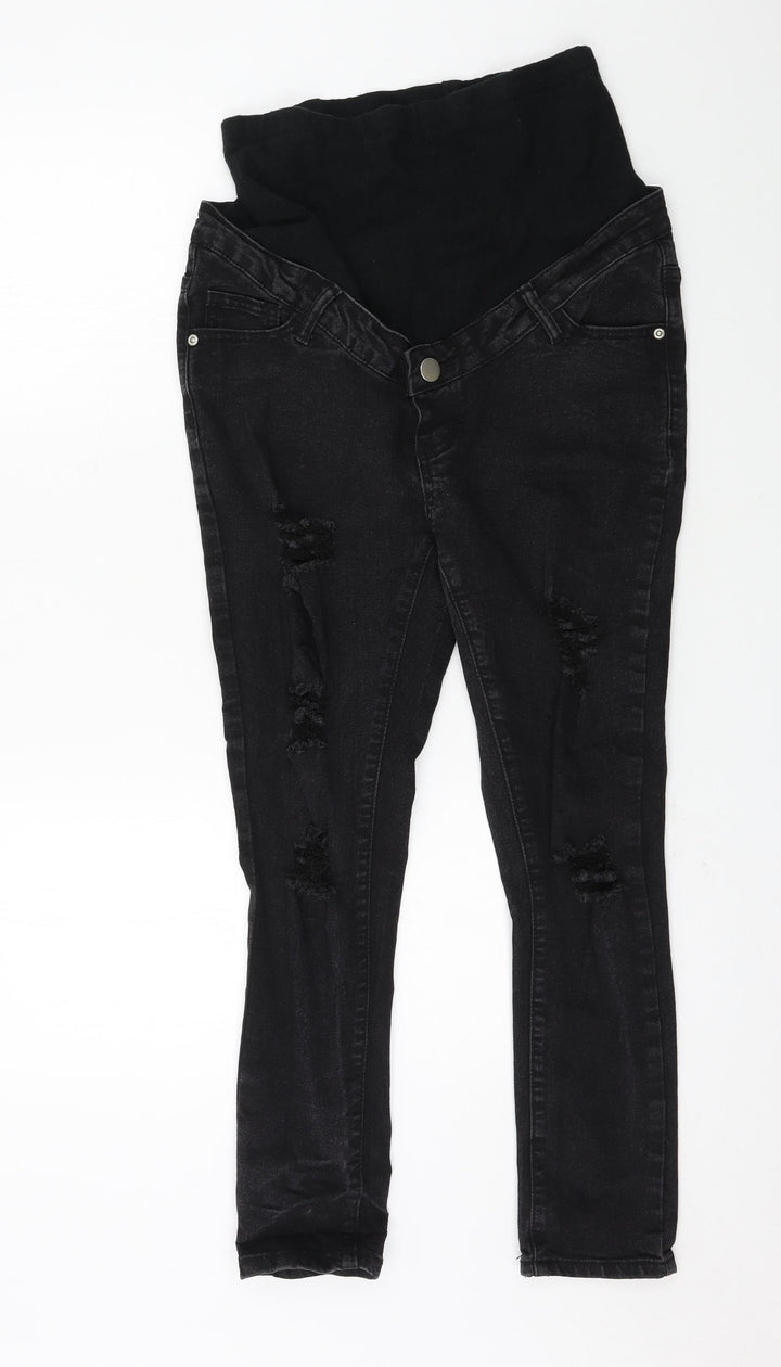 Boohoo Womens Black Denim Skinny Jeans Size 10 L25 in