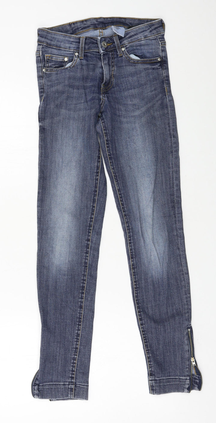 H&M Womens Blue  Denim Straight Jeans Size 25 in L27 in