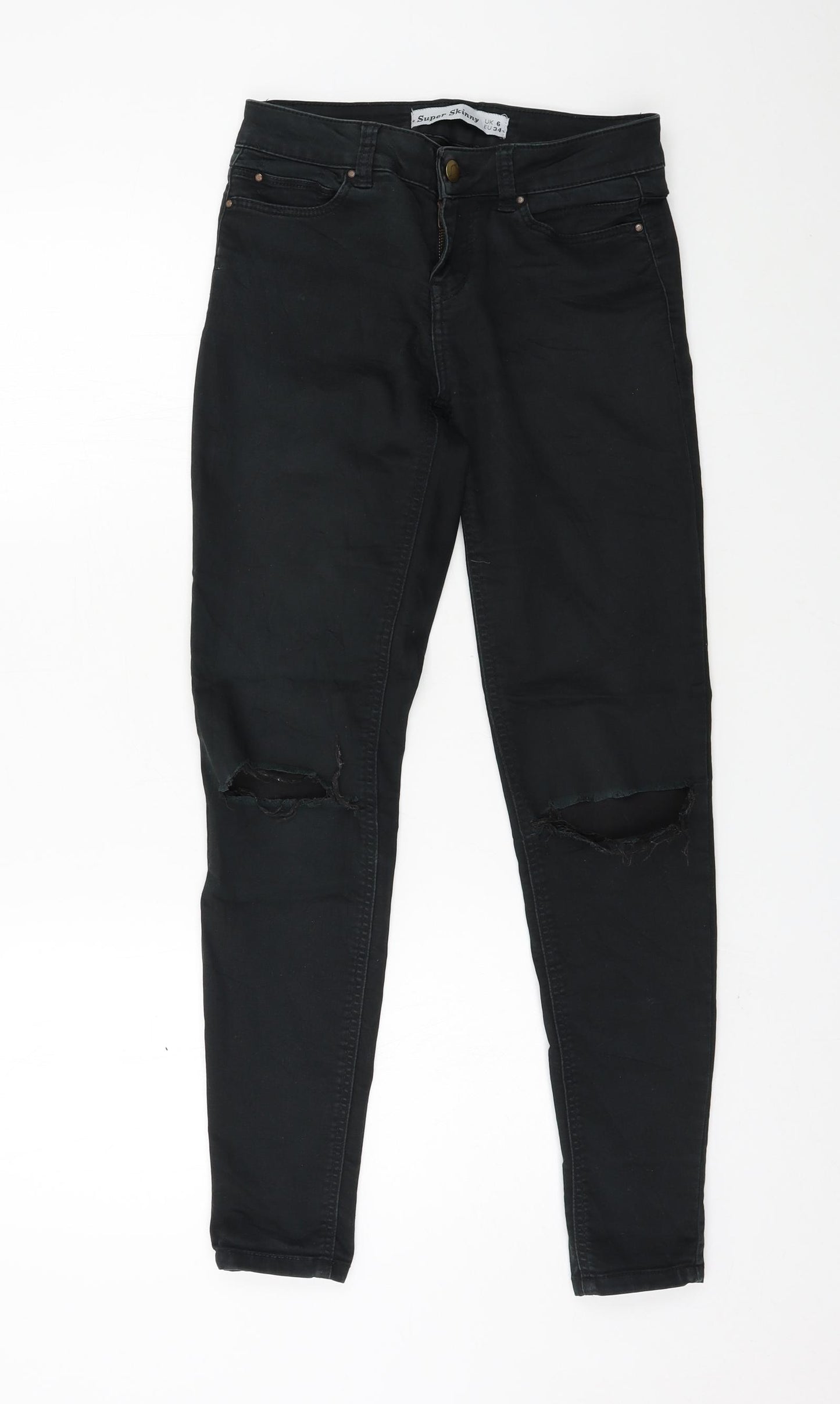New Look Womens Black  Denim Skinny Jeans Size 6 L27 in