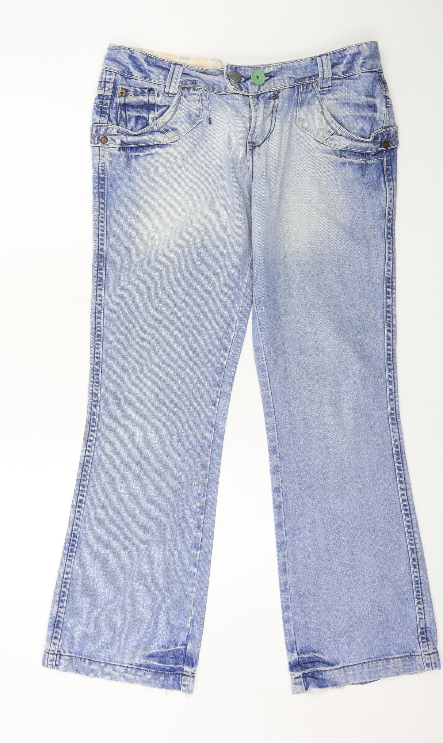 River Island Womens Blue  Denim Straight Jeans Size 14 L29 in