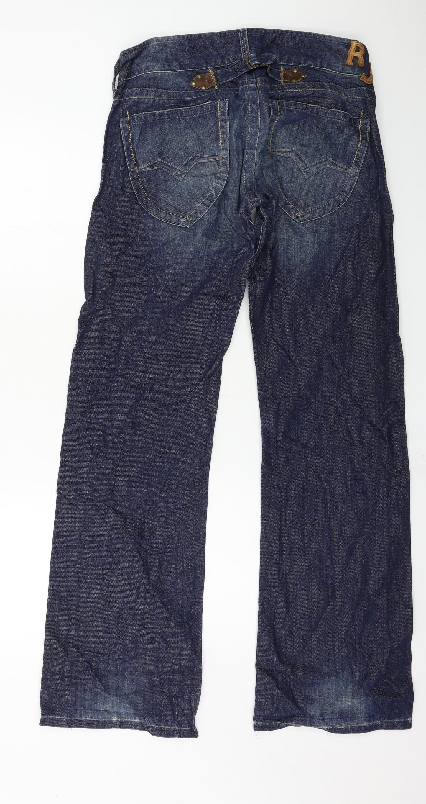 Replay Mens Blue  Denim Bootcut Jeans Size 27 in L32 in