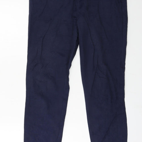 oodji Womens Blue Floral  Trousers  Size 12 L29 in