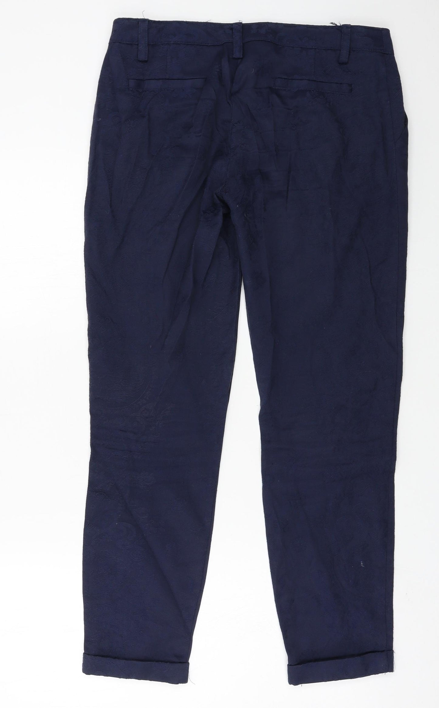 oodji Womens Blue Floral  Trousers  Size 12 L29 in