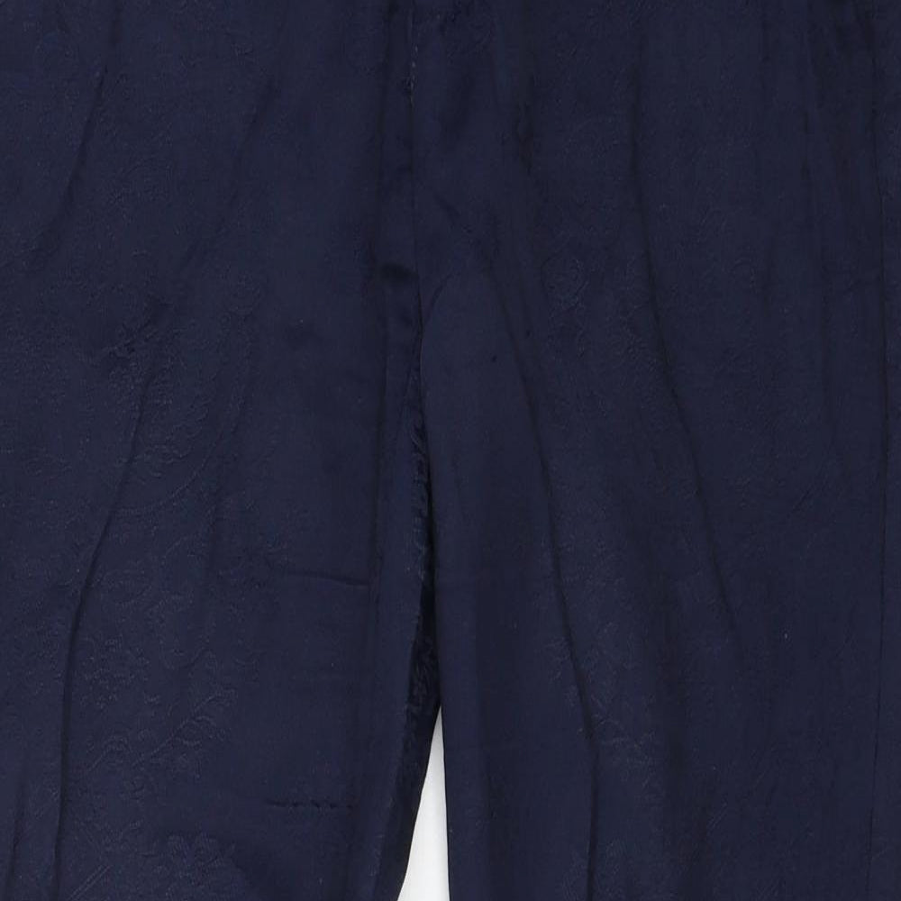 oodji Womens Blue Floral  Trousers  Size 12 L29 in