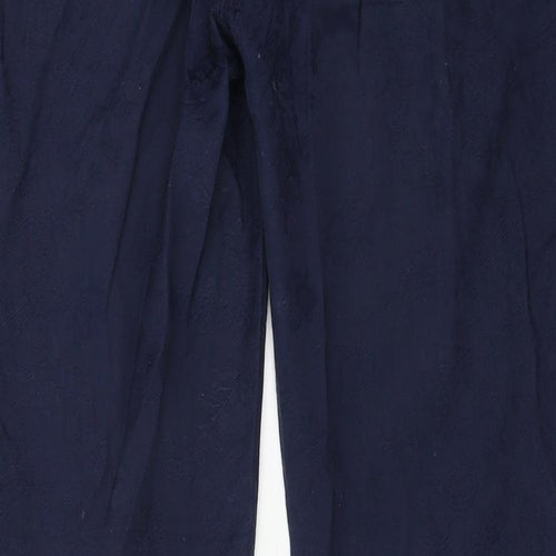 oodji Womens Blue Floral  Trousers  Size 12 L29 in