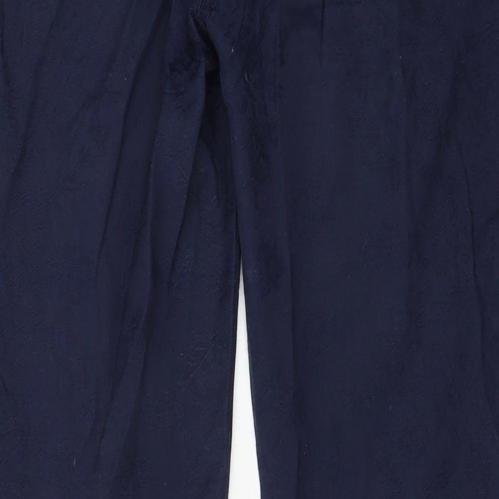 oodji Womens Blue Floral  Trousers  Size 12 L29 in