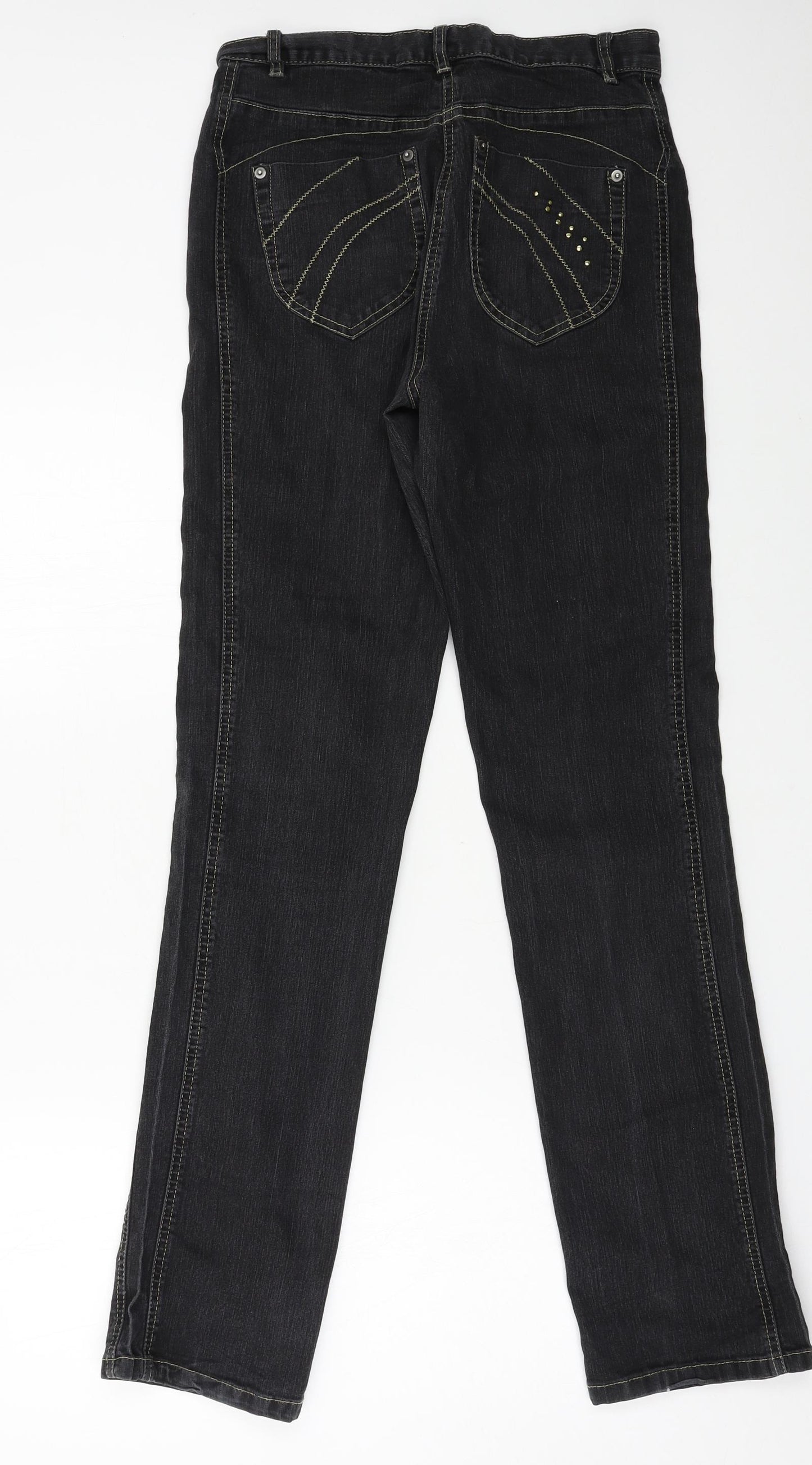 Preworn Womens Grey  Denim Straight Jeans Size 30 in L31 in